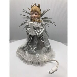 Christmas Ornament Victorian Silver Angel Light‎ Plug Into String of Lights